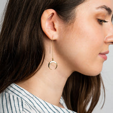 Load image into Gallery viewer, Crescent Moon Threader Earrings
