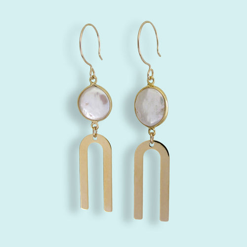 Pearl and Arc Earrings