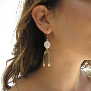 Pearl and Arc Earrings