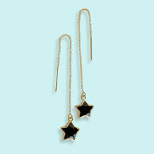 Load image into Gallery viewer, Black Onyx Star Ear Threader Earrings