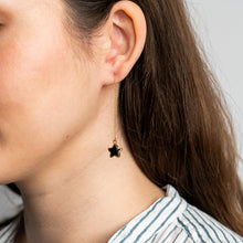 Load image into Gallery viewer, Black Onyx Star Ear Threader Earrings
