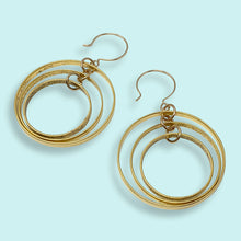 Load image into Gallery viewer, Golden Astrolabe Earrings