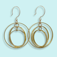 Load image into Gallery viewer, Golden Astrolabe Earrings