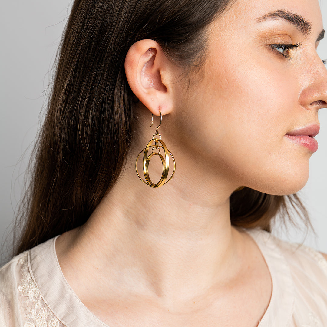 Golden Astrolabe Earrings