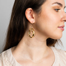 Load image into Gallery viewer, Golden Astrolabe Earrings