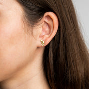 Gold Man-in-the-Moon Stud Earrings