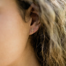 Load image into Gallery viewer, Gold Lightning Stud Earrings