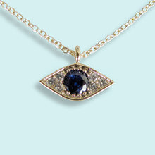 Load image into Gallery viewer, Blue Crystal Evil Eye Necklace