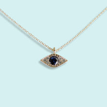Load image into Gallery viewer, Blue Crystal Evil Eye Necklace