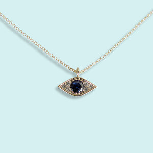 Blue Crystal Evil Eye Necklace