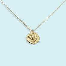 Load image into Gallery viewer, Evil Eye Hammered Medallion Necklace