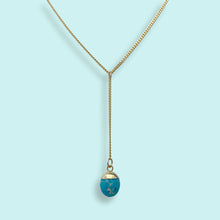 Load image into Gallery viewer, Faceted Turquoise Stone Y-Drop Necklace