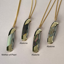 Load image into Gallery viewer, Shell Handled Knife on Gold Chain Necklace