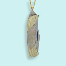 Load image into Gallery viewer, Shell Handled Knife on Gold Chain Necklace