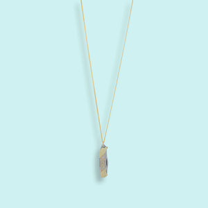 Shell Handled Knife on Gold Chain Necklace
