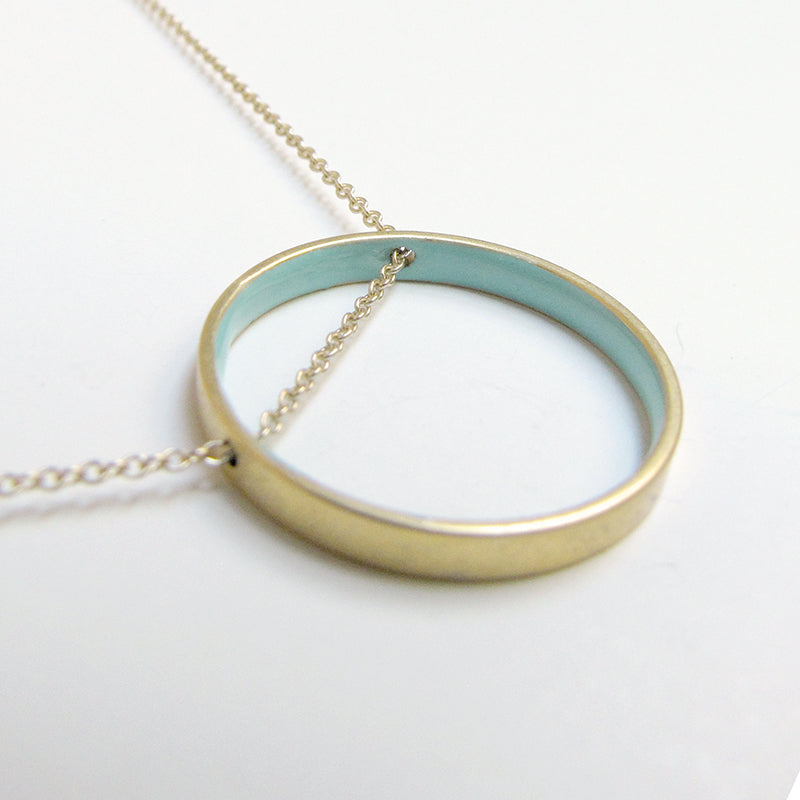 Small Blue Circle Necklace