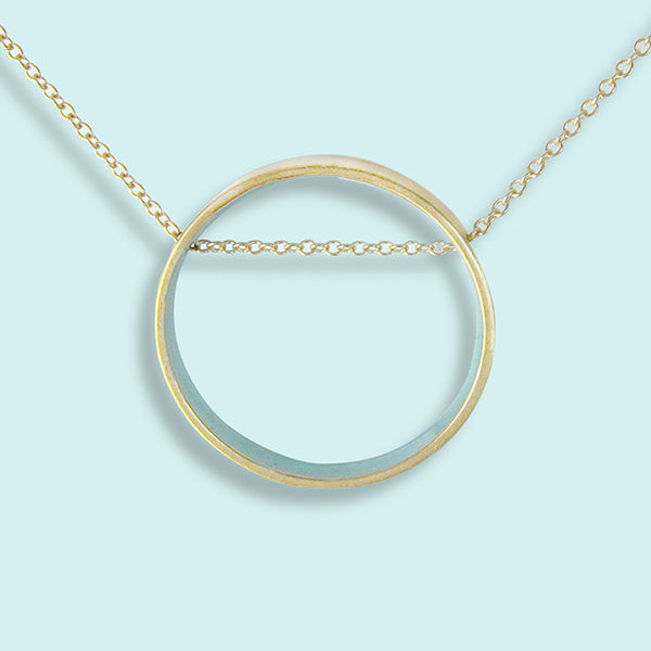 Small Blue Circle Necklace