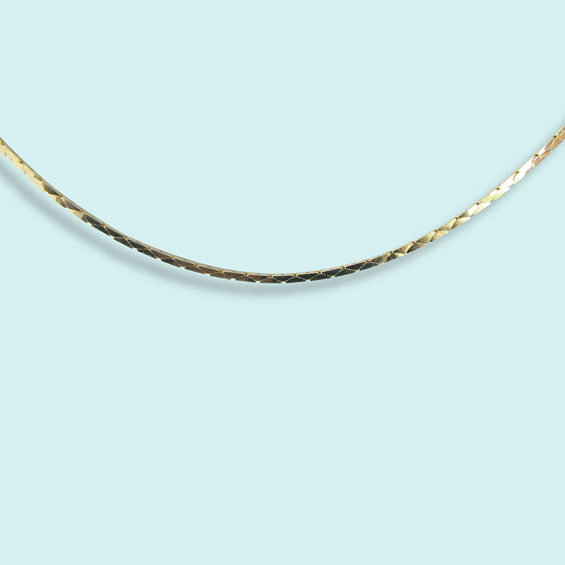 Stacking Thick Serpentine Shape Gold Snake Chain Necklace – Doviana