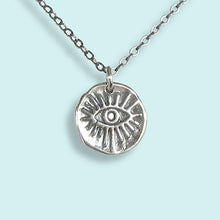 Load image into Gallery viewer, Sterling Evil Eye Medallion Necklace