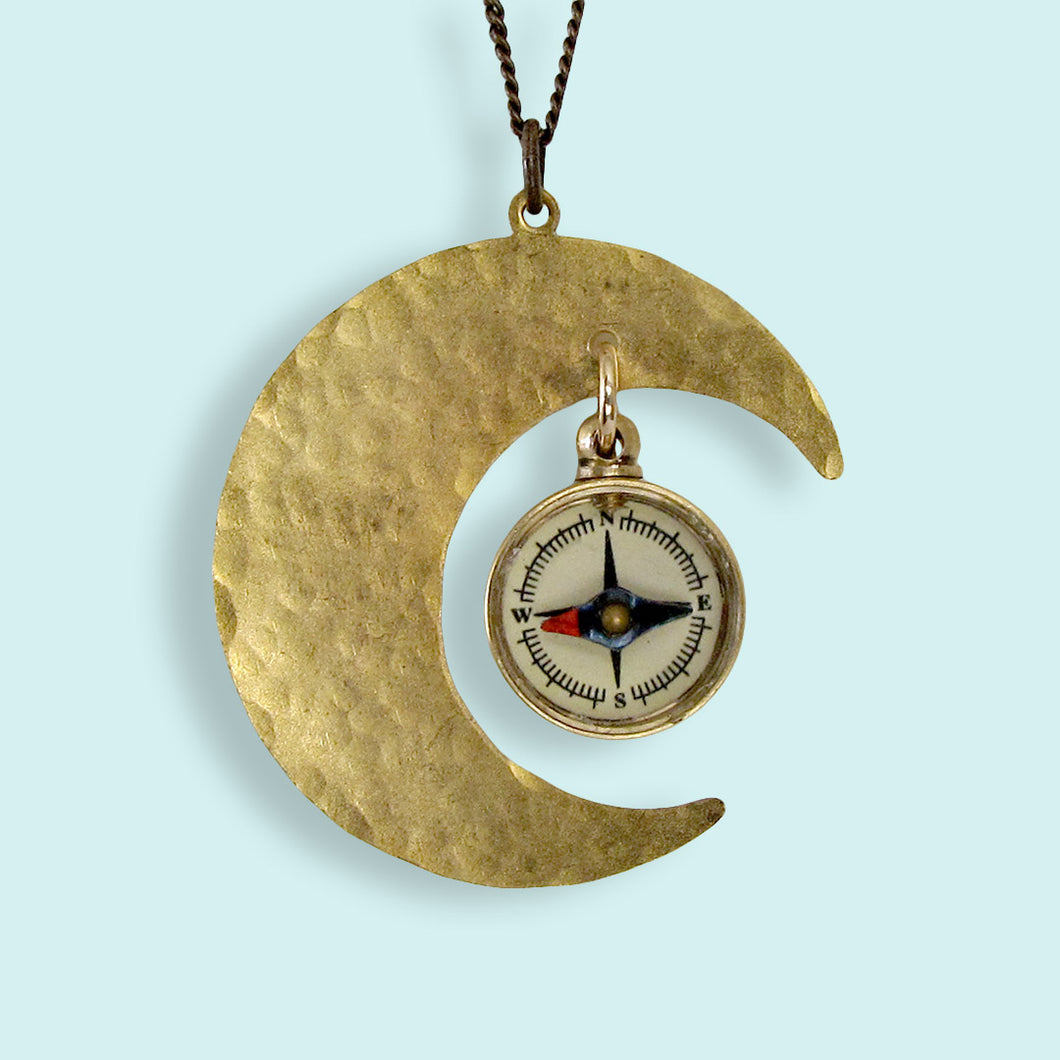 Compass Moon Necklace
