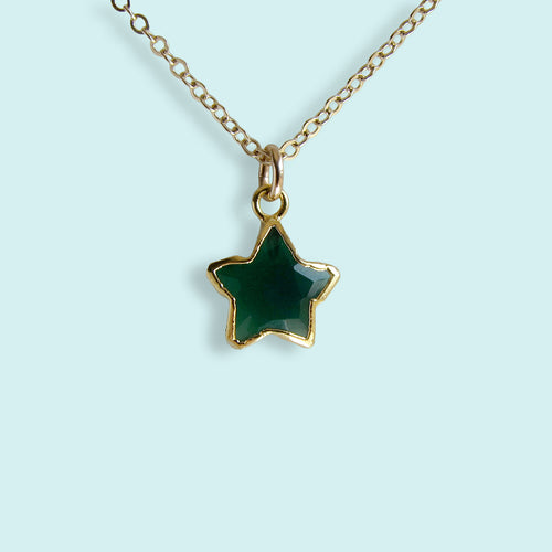 Green Onyx Star Stone Necklace