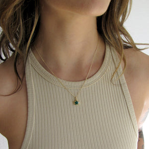 Green Onyx Star Stone Necklace