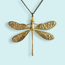 Load image into Gallery viewer, Golden Dragonfly Necklace