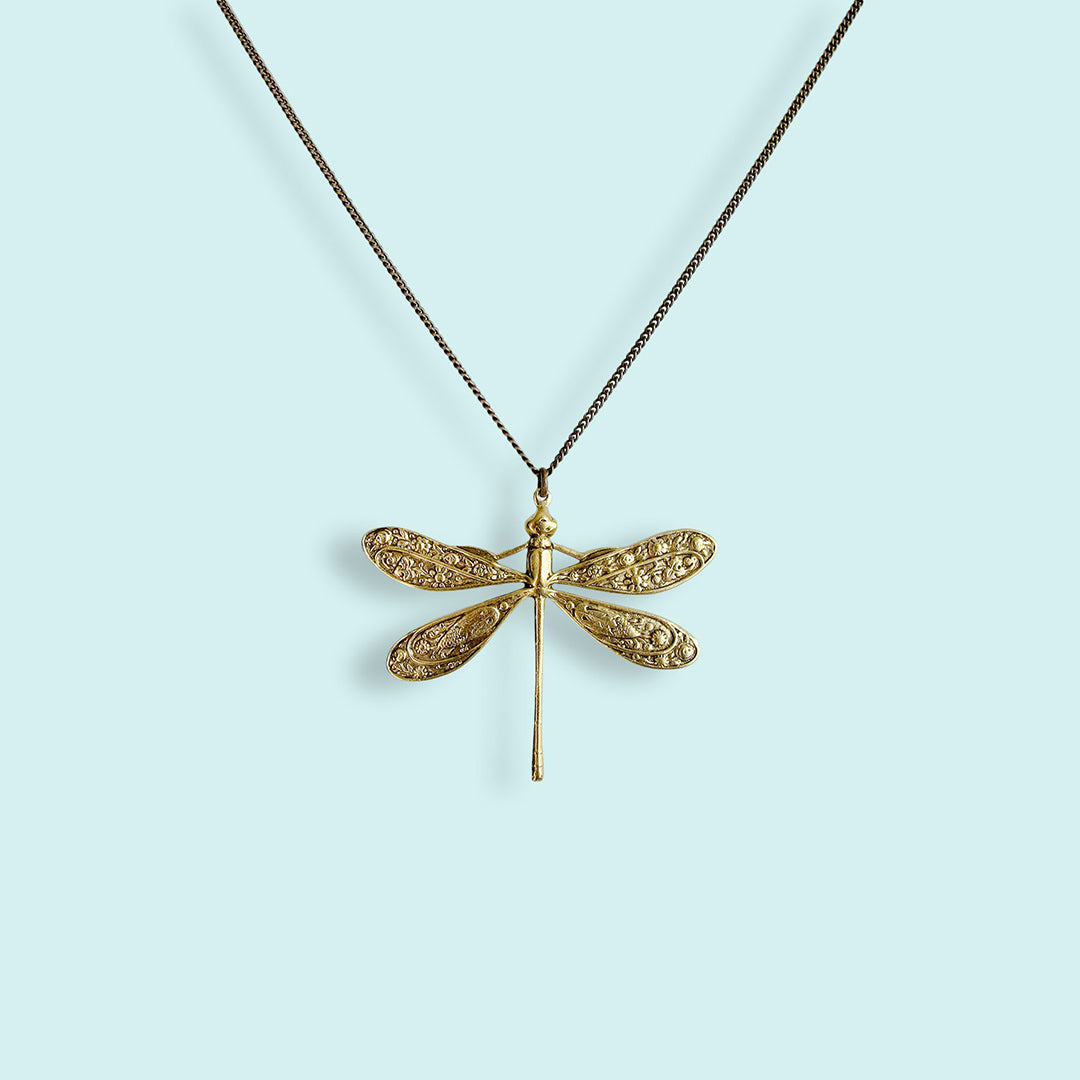 Golden Dragonfly Necklace