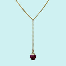 Load image into Gallery viewer, Faceted Ruby Stone Y-Drop Necklace