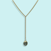 Load image into Gallery viewer, Faceted Labradorite Stone Y-Drop Necklace