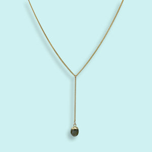 Faceted Labradorite Stone Y-Drop Necklace