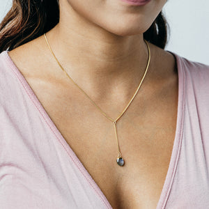 Faceted Labradorite Stone Y-Drop Necklace