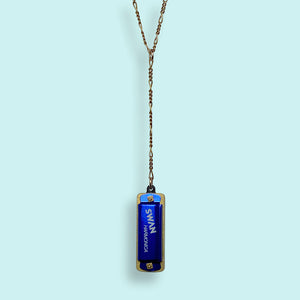 Blue Long Y-drop Harmonica Necklace