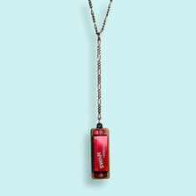 Load image into Gallery viewer, Red Long Y-drop Harmonica Necklace