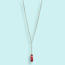 Load image into Gallery viewer, Red Long Y-drop Harmonica Necklace