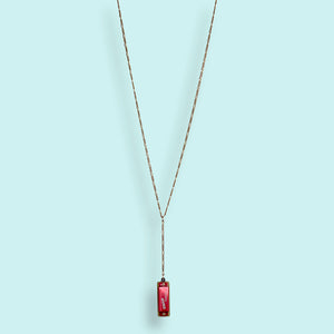 Red Long Y-drop Harmonica Necklace