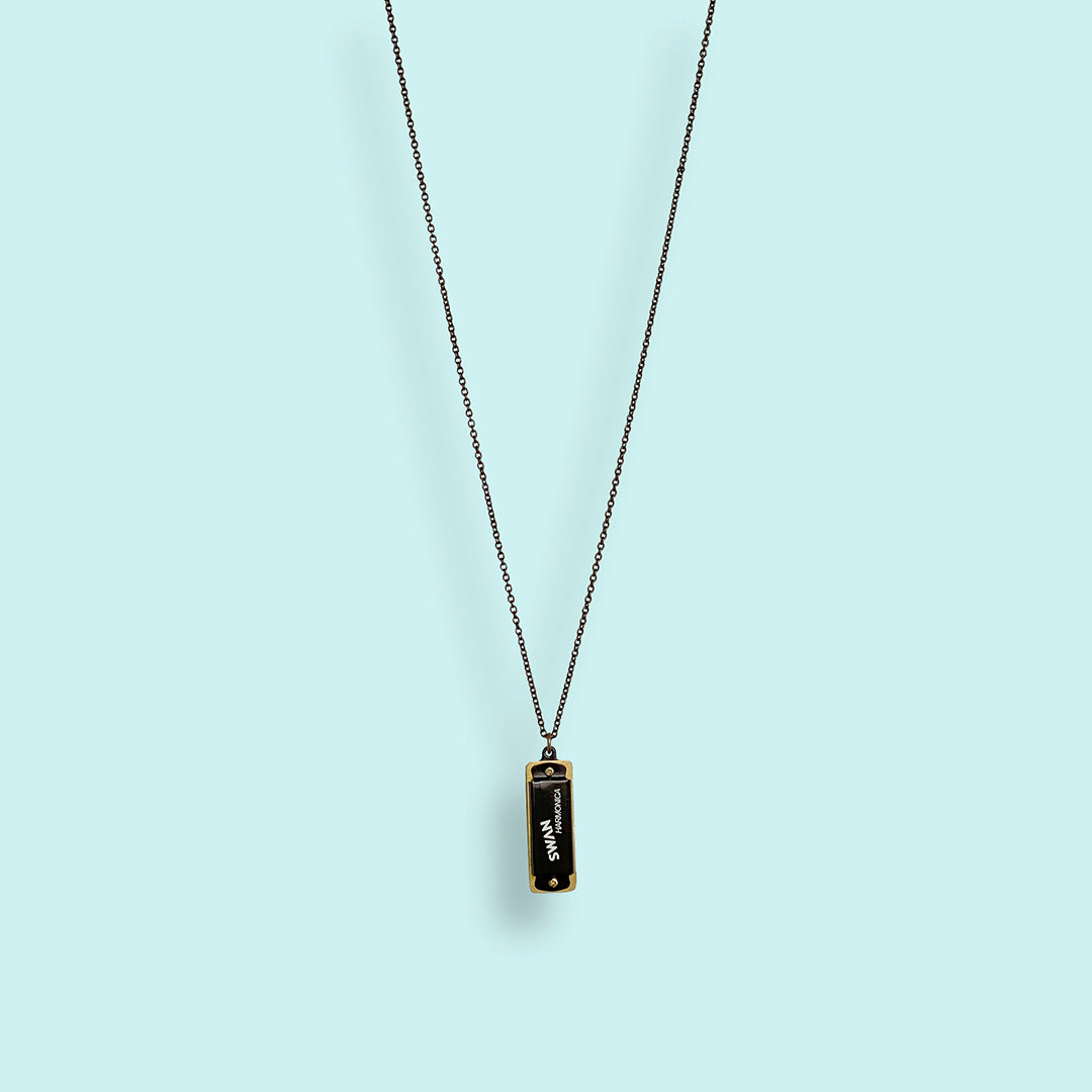 Black Harmonica Necklace