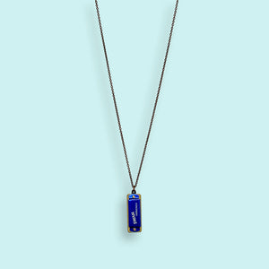 Blue Harmonica Necklace