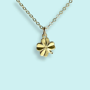 Tiny Gold Clover Necklace