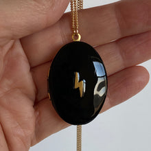 Load image into Gallery viewer, Black Lightning Locket Necklace