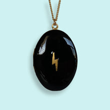 Load image into Gallery viewer, Black Lightning Locket Necklace