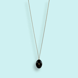 Black Lightning Locket Necklace