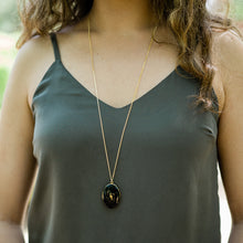Load image into Gallery viewer, Black Lightning Locket Necklace