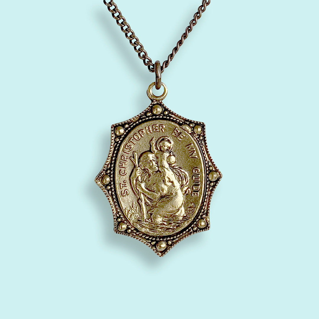 Sterling Silver St Christopher Pendant and Necklace — Antiques Arena