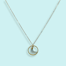 Load image into Gallery viewer, Aqua Chalcedony Moon Halo Necklace