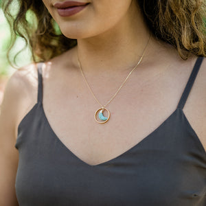 Amazonite Moon Halo Necklace