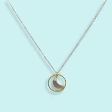 Load image into Gallery viewer, Pink Sunstone Moon Halo Necklace
