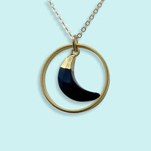 Load image into Gallery viewer, Onyx Moon Halo Necklace