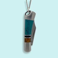 Load image into Gallery viewer, Turquoise and Wood Knife Necklace