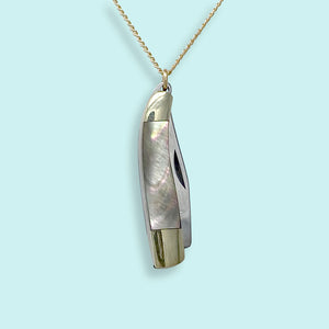 Willow Knife in Abalone Necklace